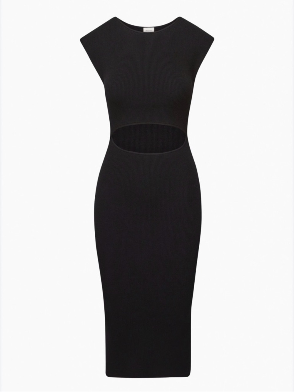Aritzia Black Cutout Ribbed Midi Dress. Worn once.